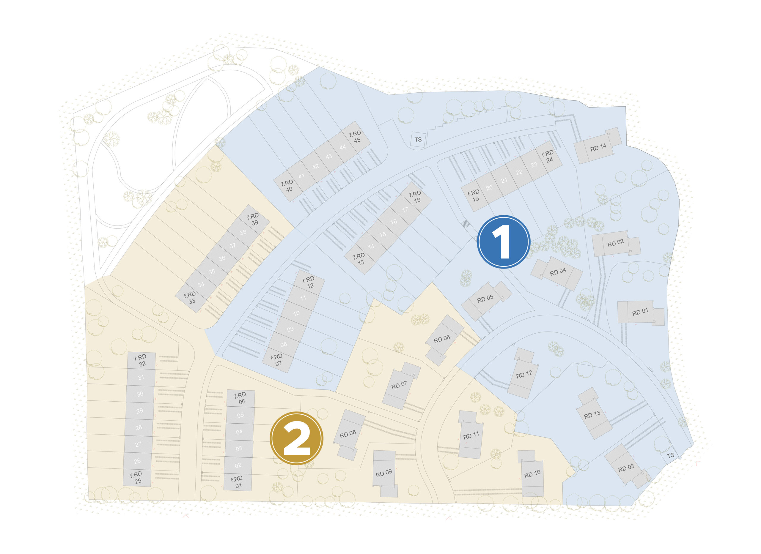 Mapa jednotlivých etap Rezidence Pudlák